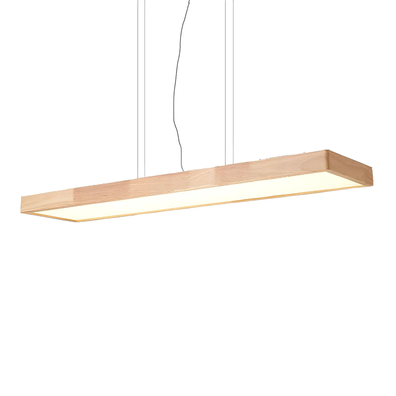 Natural Wood Dimming LED Rectangular Pendant Light