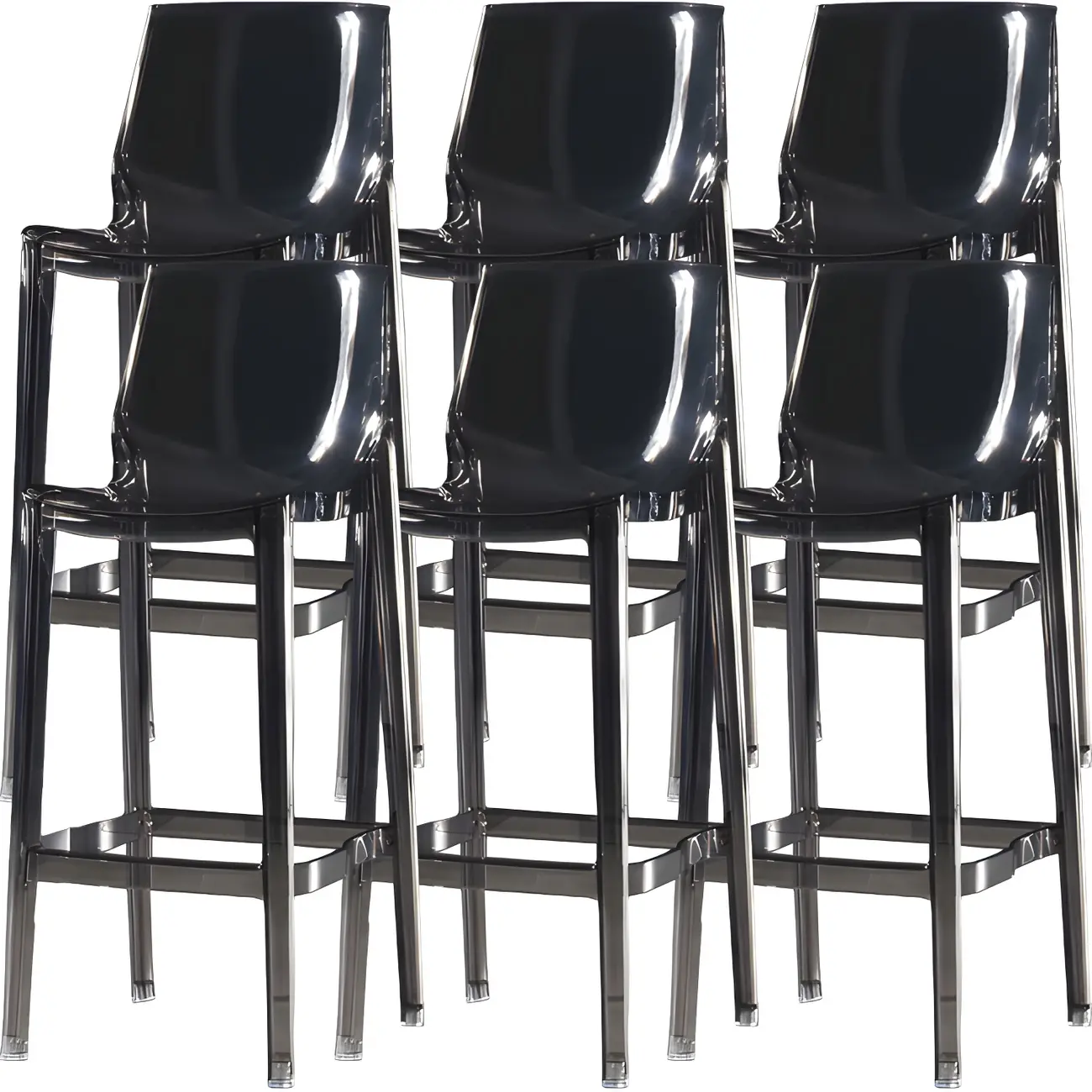 Modern Acrylic Transparent Chic Rectangle Durable Bar Stool