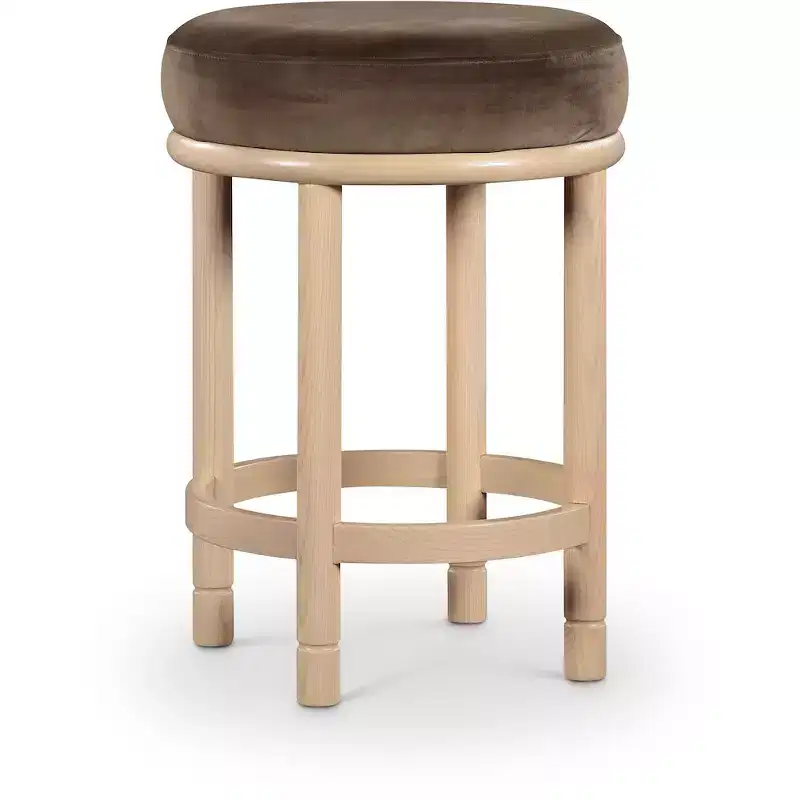 Meridian Furniture,Monette Brown Velvet Counter Stool