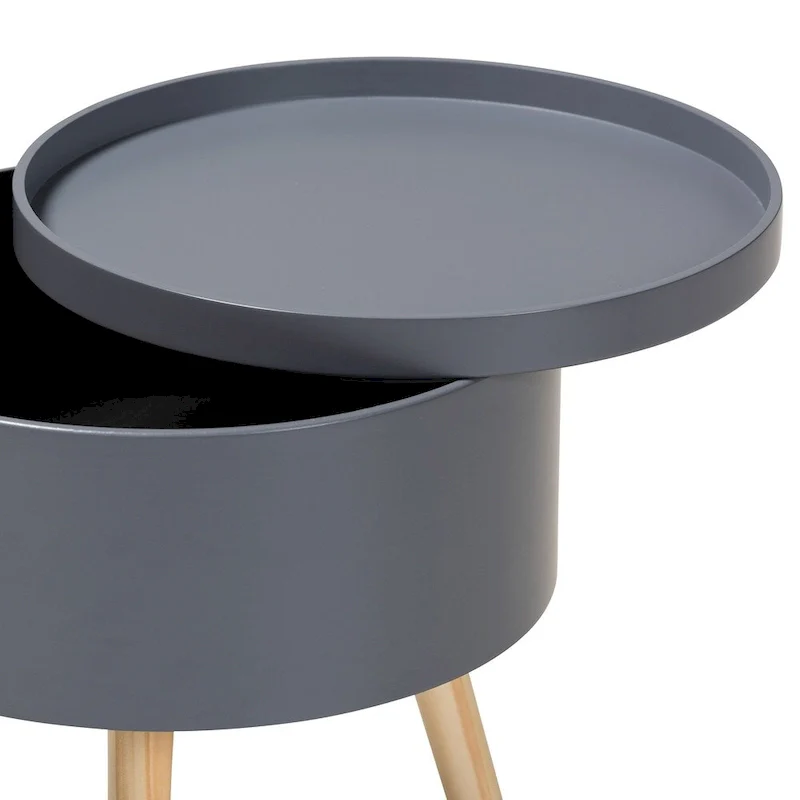 Jessen Mid-Century Modern Wood End Table with Removable Top