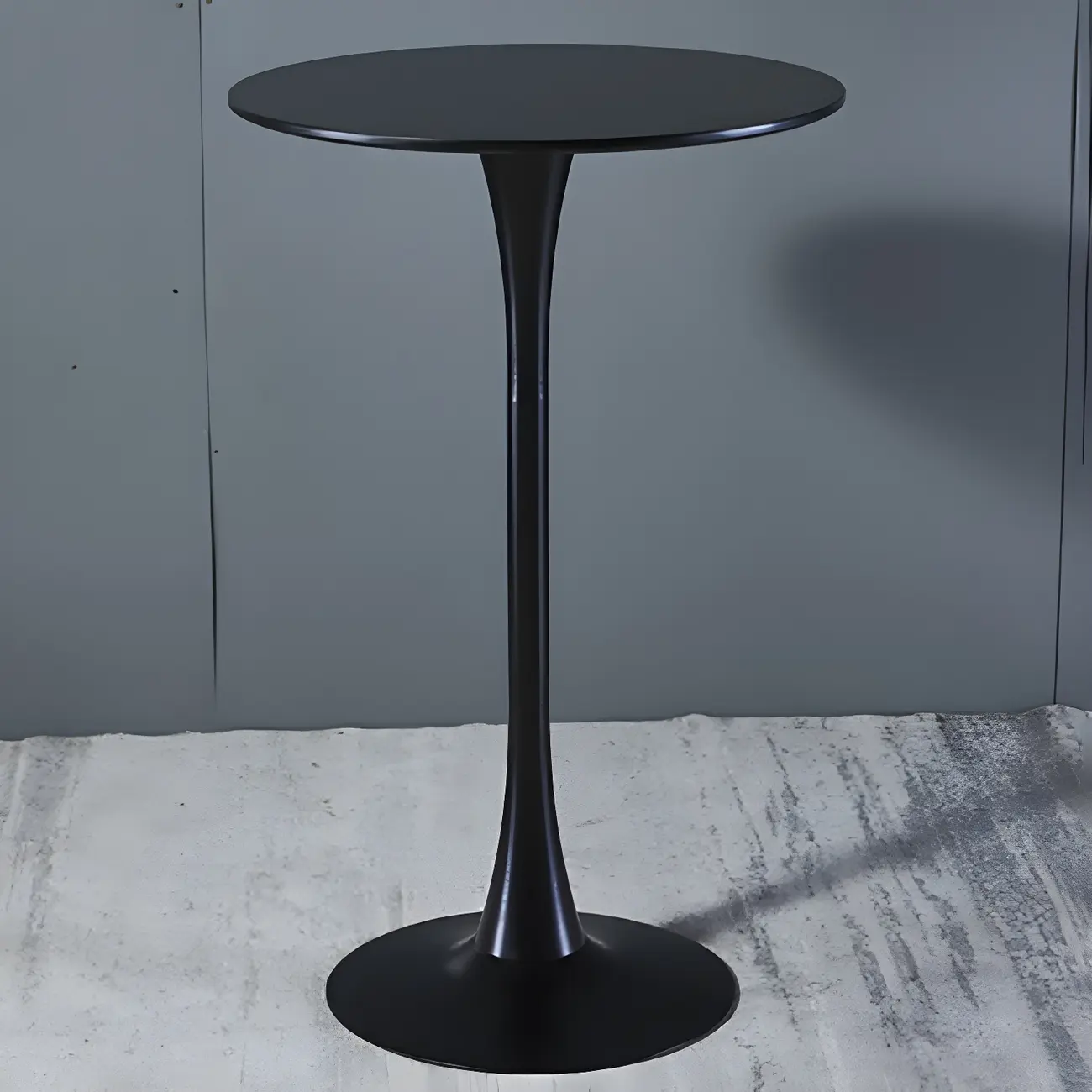 Simple White Round Metal Small Cocktail Bar Table