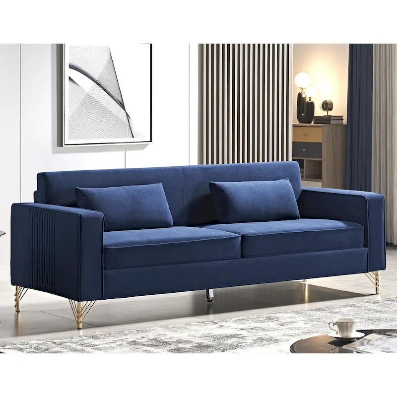 Modern Velvet Upholstered Living Room Sofa