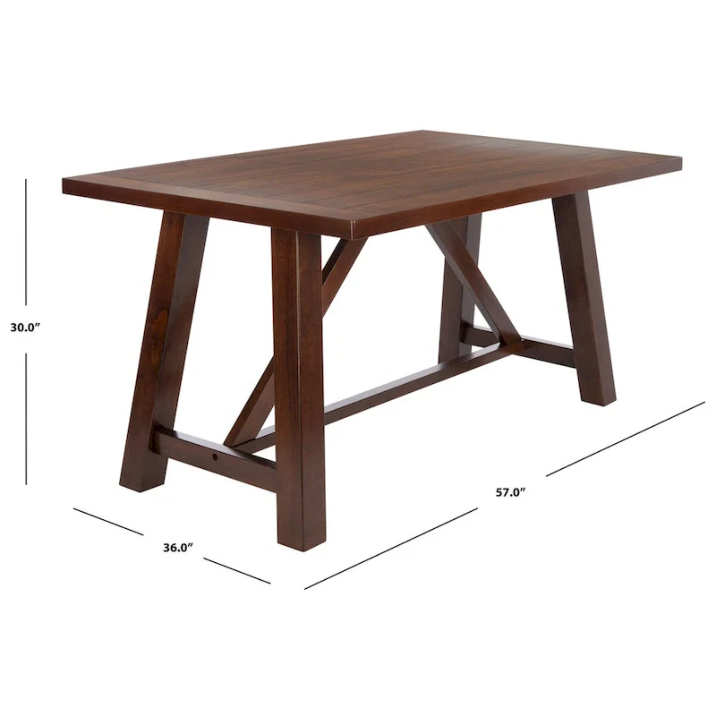 Laverna Brown Rectangle Dining Table - 57  W x 36  L x 30  H - 57Wx36Dx30H