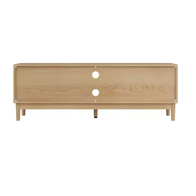 GDFStudio Rajesh Modern Wooden 55 TV Stand with Open Shelves and Cable Hole