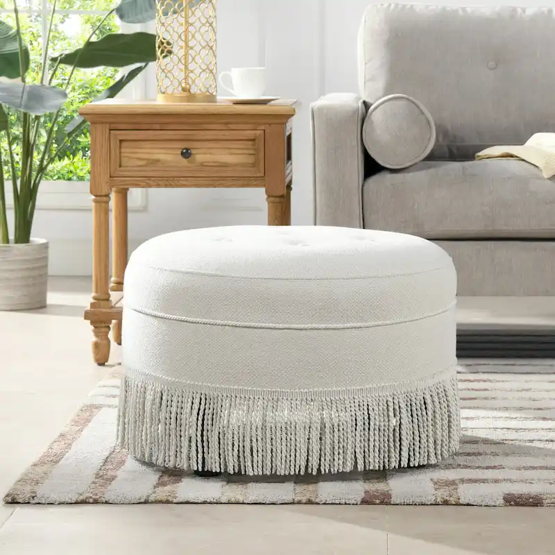 Yolanda 24 Upholstered Round Accent Ottoman