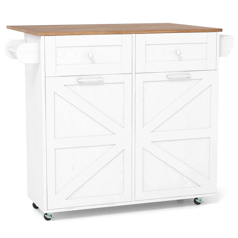 Costway Rolling Kitchen Island Kitchen Island Cart with Drop Leaf - See Details