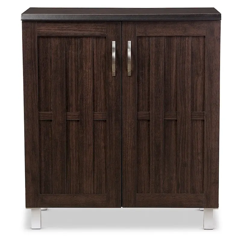 Modern and Contemporary Dark Brown Sideboard Storage Cabinet - 31.2 High x 15.6 Wide x 35.1 Deep