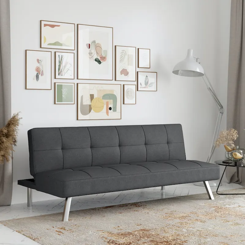 Convertible Sofa with Finger Guard – Sofa, Lounger & Full-Size Bed
