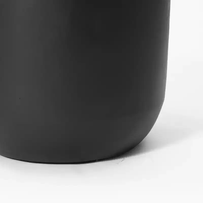LuxenHome 14.6-Inch Round Smooth Finish Black MgO Planter