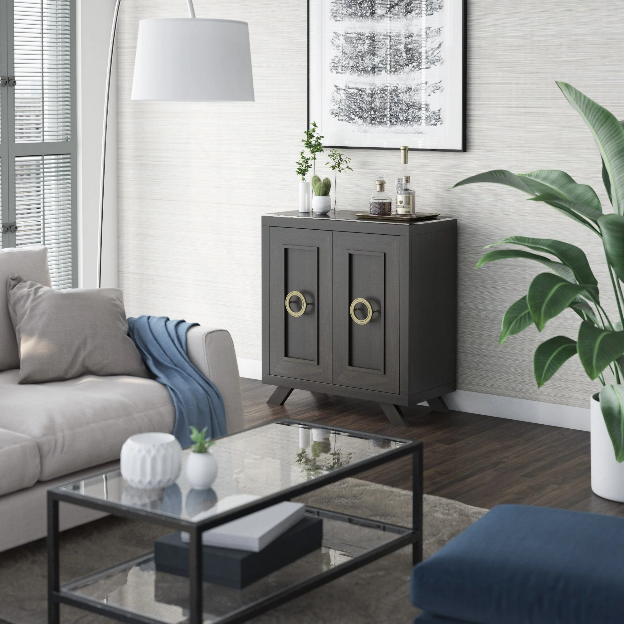 Contemporary Modern Entryway Accent Cabinet