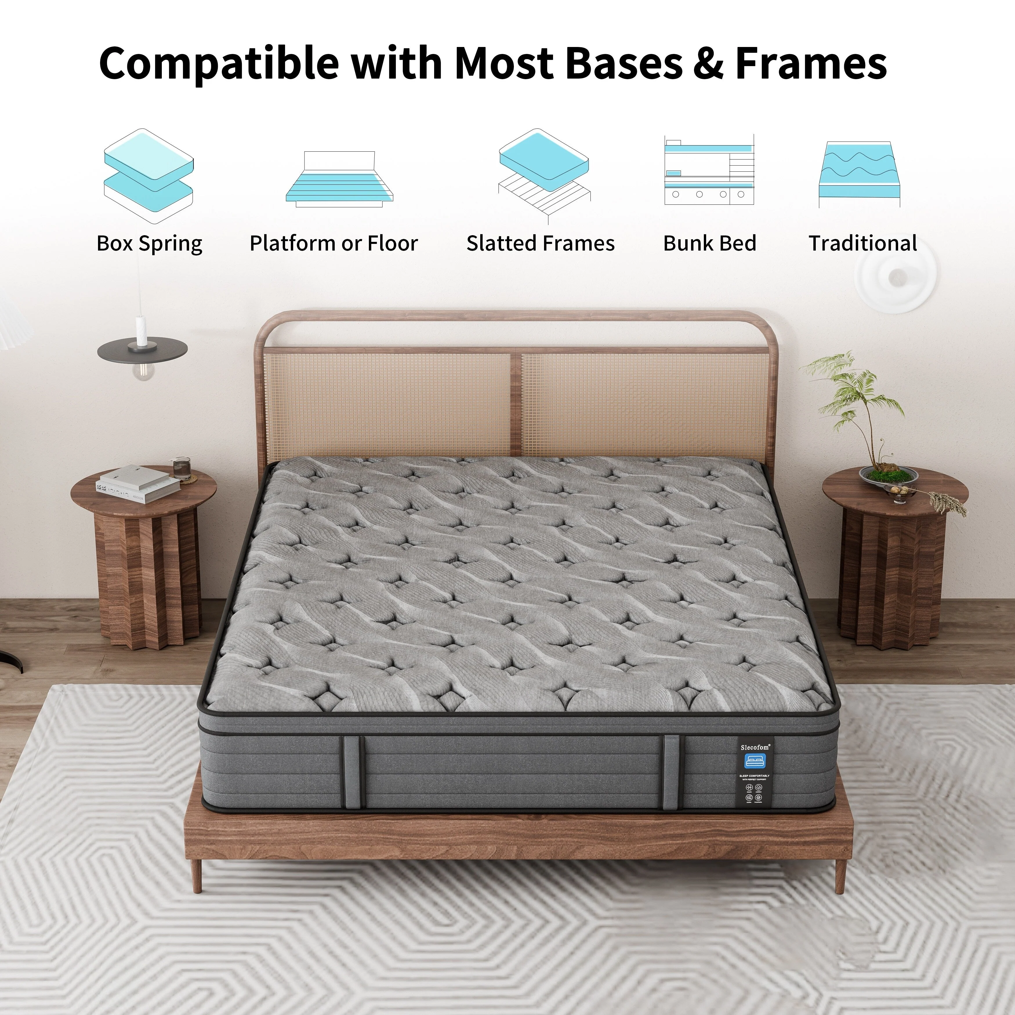 Modland 14-inch Hybrid Medium Euro Top Mattress, Pocket Spring Mattress in a Box