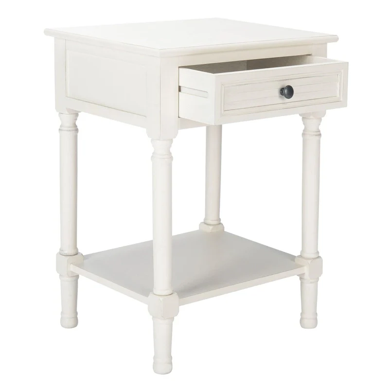 1-Drawer Lower Shelf Nightstand Accent Table - 19  W x 15.8  L x 26  H - 19Wx16Dx26H