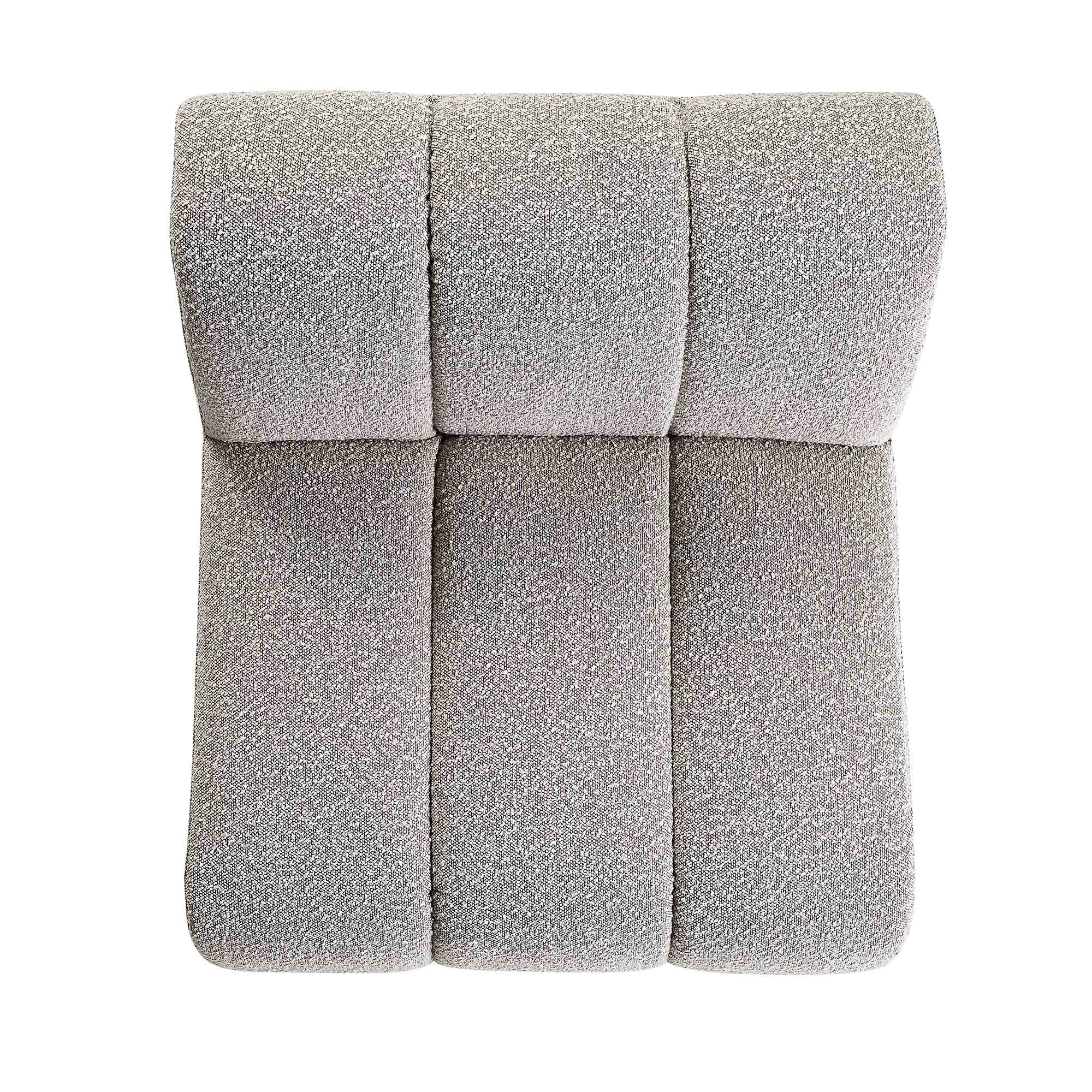 Taupe Boucle Sectional Sofa, 1-Seater Armless Sofa