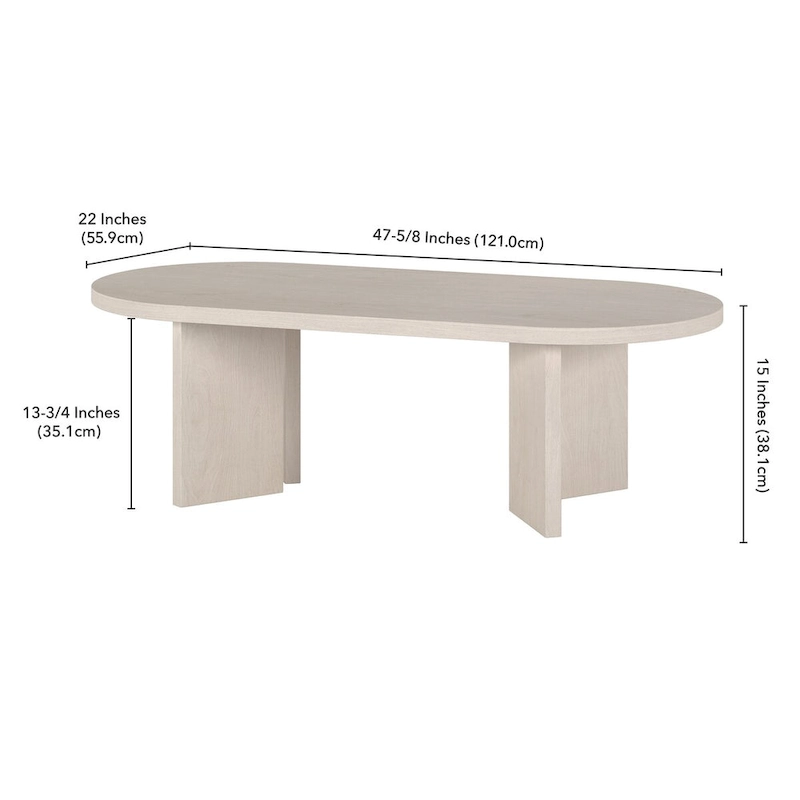 Alma 48 Wide Oval Coffee Table - 47.63 Wide