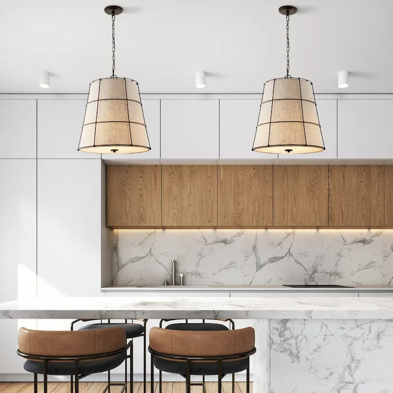 Chadwick 19  3-Light Rustic Farmhouse Iron LED Pendant, Oil Rubbed Bronze by JONATHAN Y - 3 Light