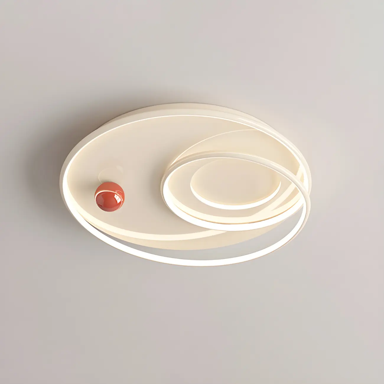 White Round Chic LED Dimmable Flush Mount Ceiling Light