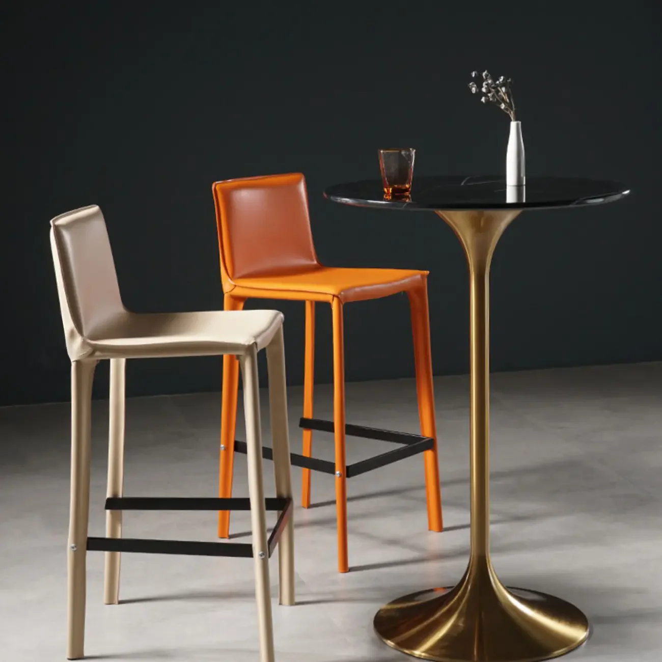 Glam Round Tall Bistro Table Pedestal Base Bar Table