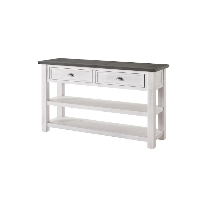 White / Grey / Natural / Cream & Brown / Black & Brown – Coastal Farmhouse Console Table, Seats 1–2
