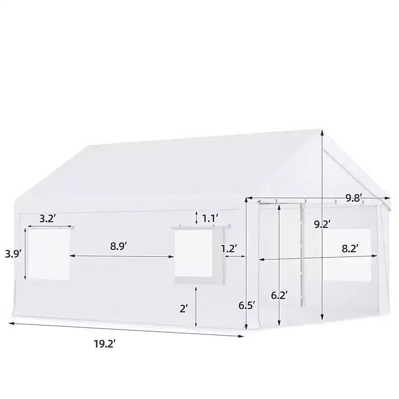 EROMMY 10 Ft X 20 Ft Car Canopy Portable Garage