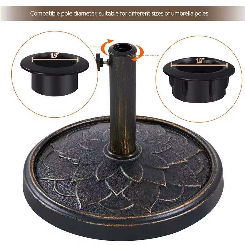 Yaheetech Heavy Duty Umbrella Base Stand with Flower Petal Pattern