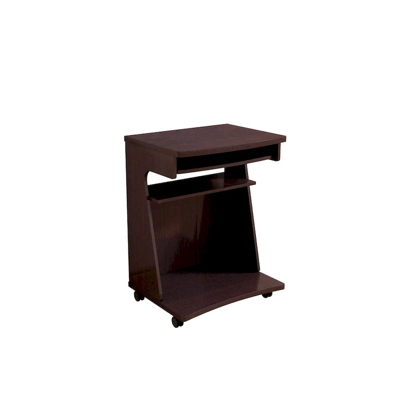 Kitchen Cart with Gliding Shelf and 2 Fixed Shelves – Espresso