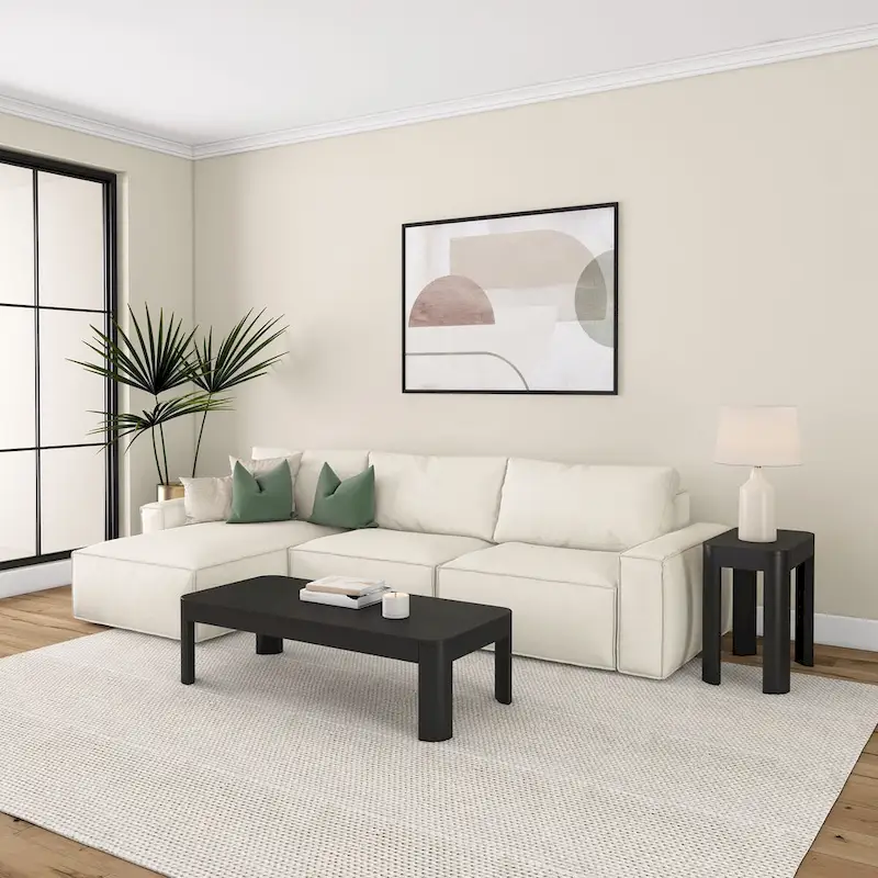 Plank and Beam Contour Curved Rectangular Coffee Table - 54