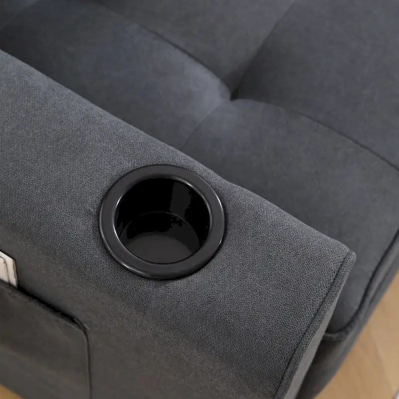 Foldable Tufted Loveseat with Pull Out Bed and Side Pockets