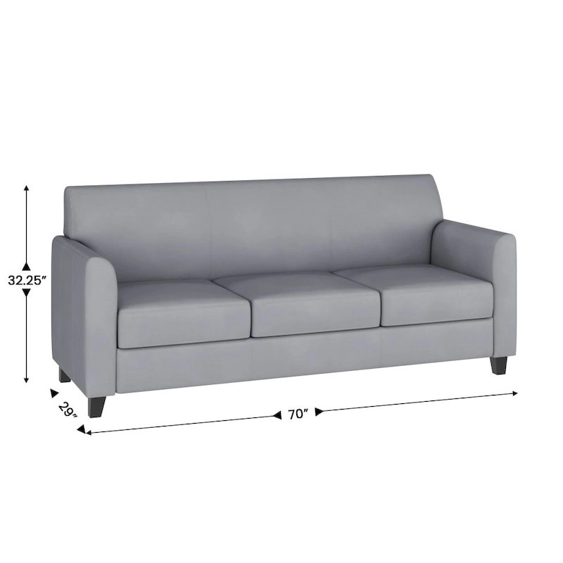 LeatherSoft Sofa with Clean Line Stitched Frame - 70W x 29D x 32.25H