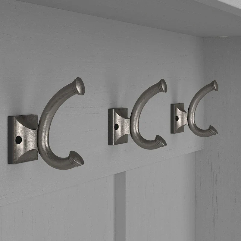 Woodland Hall Tree and Small Shoe Bench with Shelves by Bush Furniture