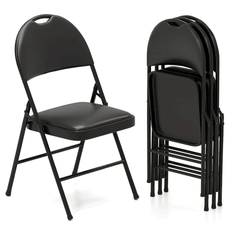 Costway 2/4/8/10/12 PCS Folding Padded Party Chairs with Metal Frame