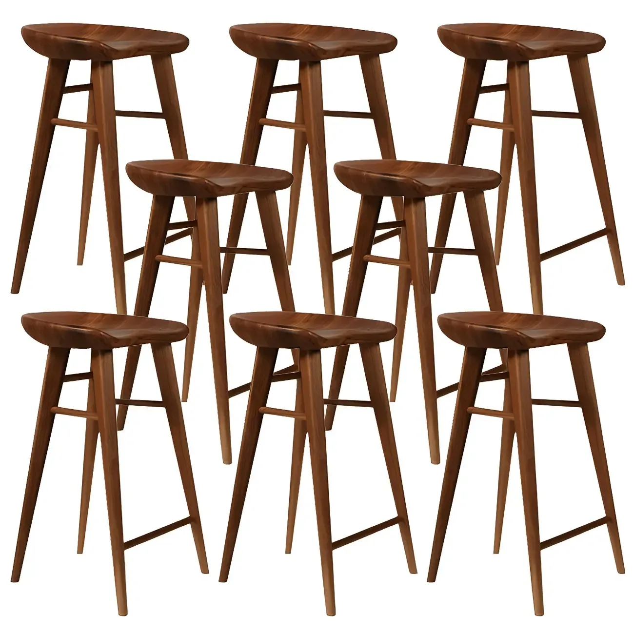 Counter Height Modern Wood Backless Bar Stool