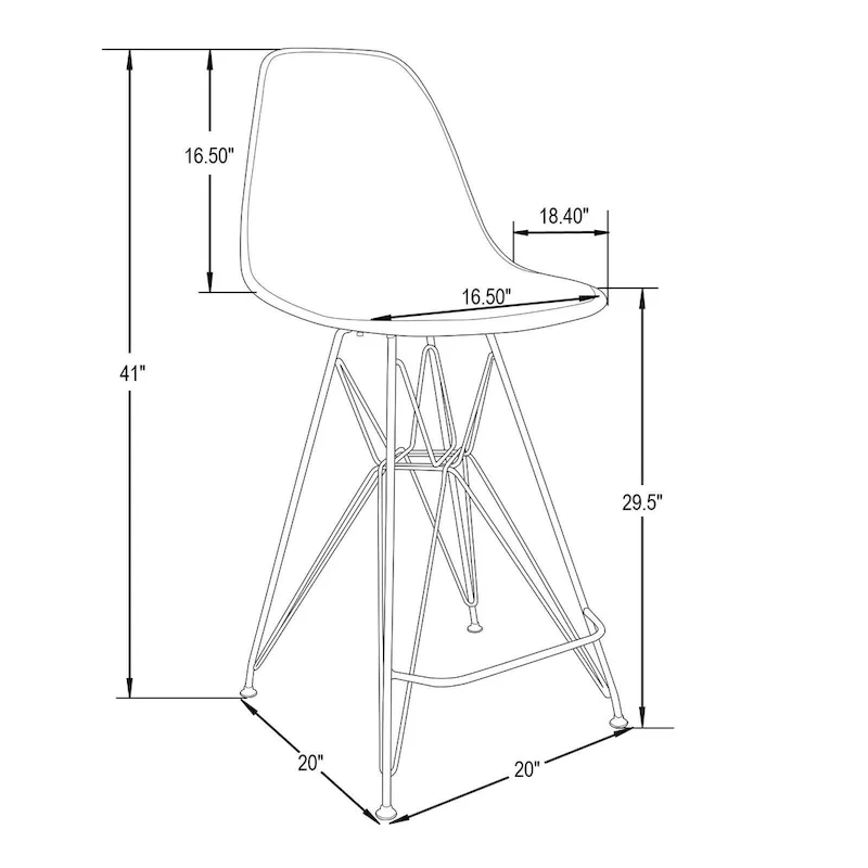 Barstool with Gold Chrome Base and Footrest