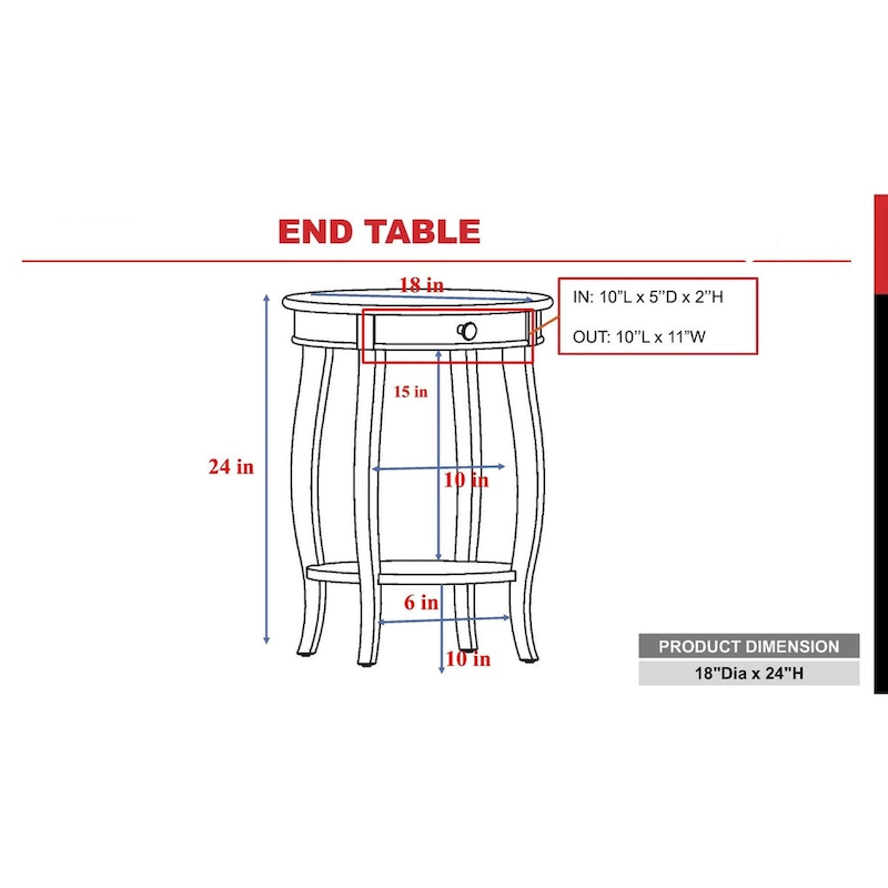 Traditional Style End Table