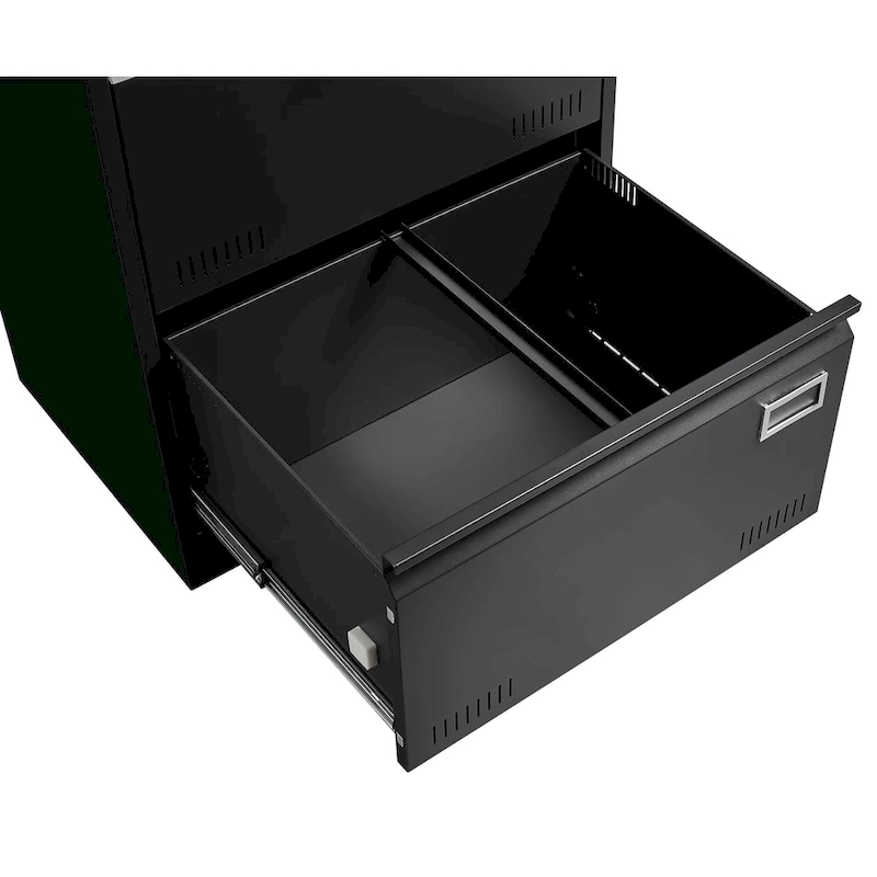 Black Locking Metal File Cabinets with Three Drawer, Lock and Key