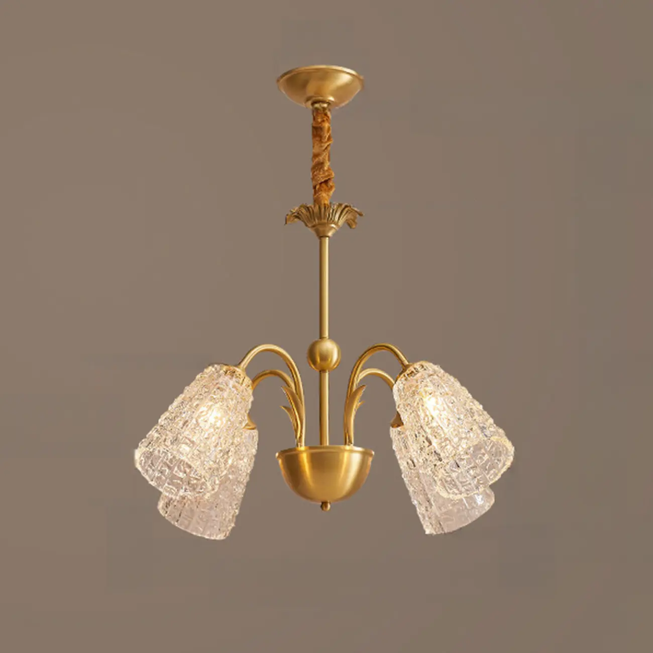 Elegant Gold Downward Crystal Bell Chandelier
