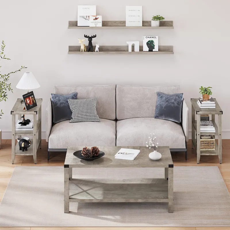 Farmhouse 3-Tier Rustic End Table