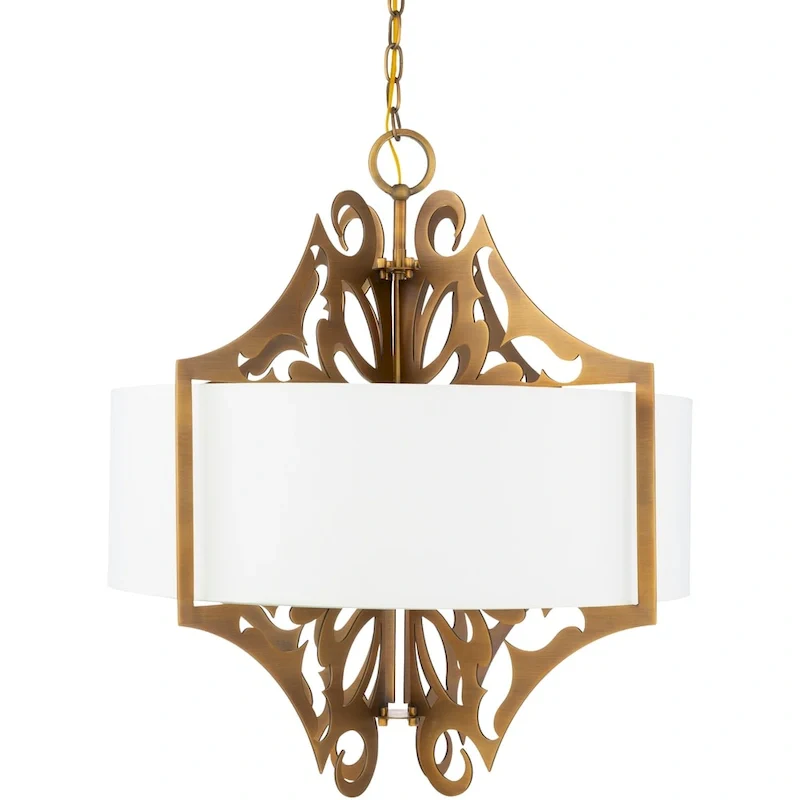Roxton Modern Damask Metal 3-Light Pendant
