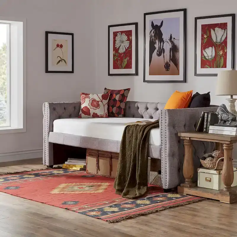 Knightsbridge Twin Tufted Nailhead Daybed by iNSPIRE Q Artisan