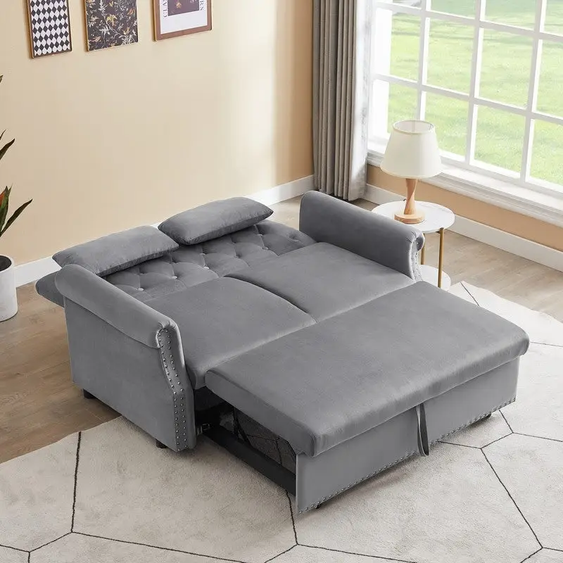 Adjustable Sleeper Sofa with 2 Lumbar Pillows