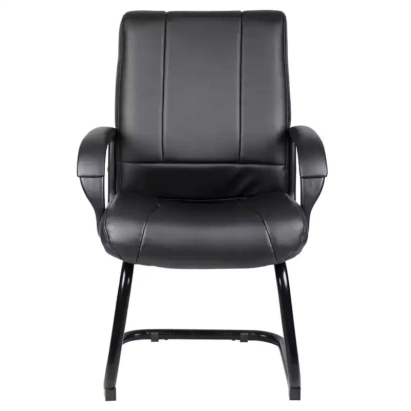 Caressoft Mid Back Guest Chair Black - Boss Office Products: Upholstered, Metal Frame, Fixed Arms