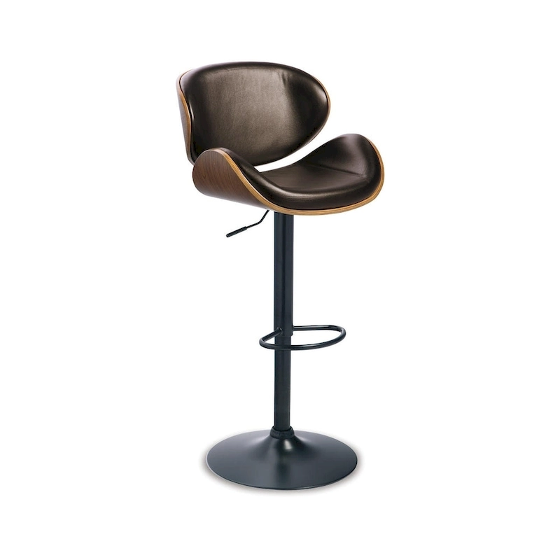 Signature Design by Ashley Harley Modern Adjustable Brown and Black Bar Stool