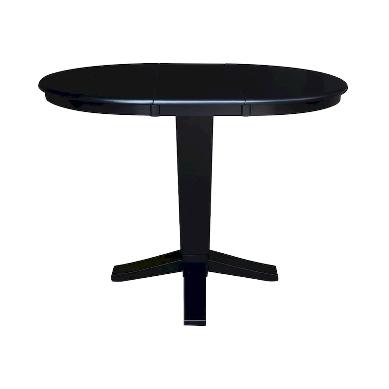 36 in Round Top Pedestal Counter Height Dining Table with 12 in Leaf
