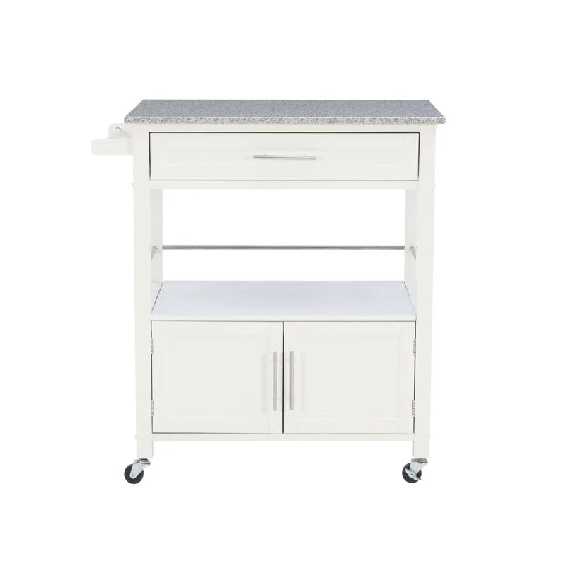 Barbara Rolling Mobile Kitchen Cart with Granite Top