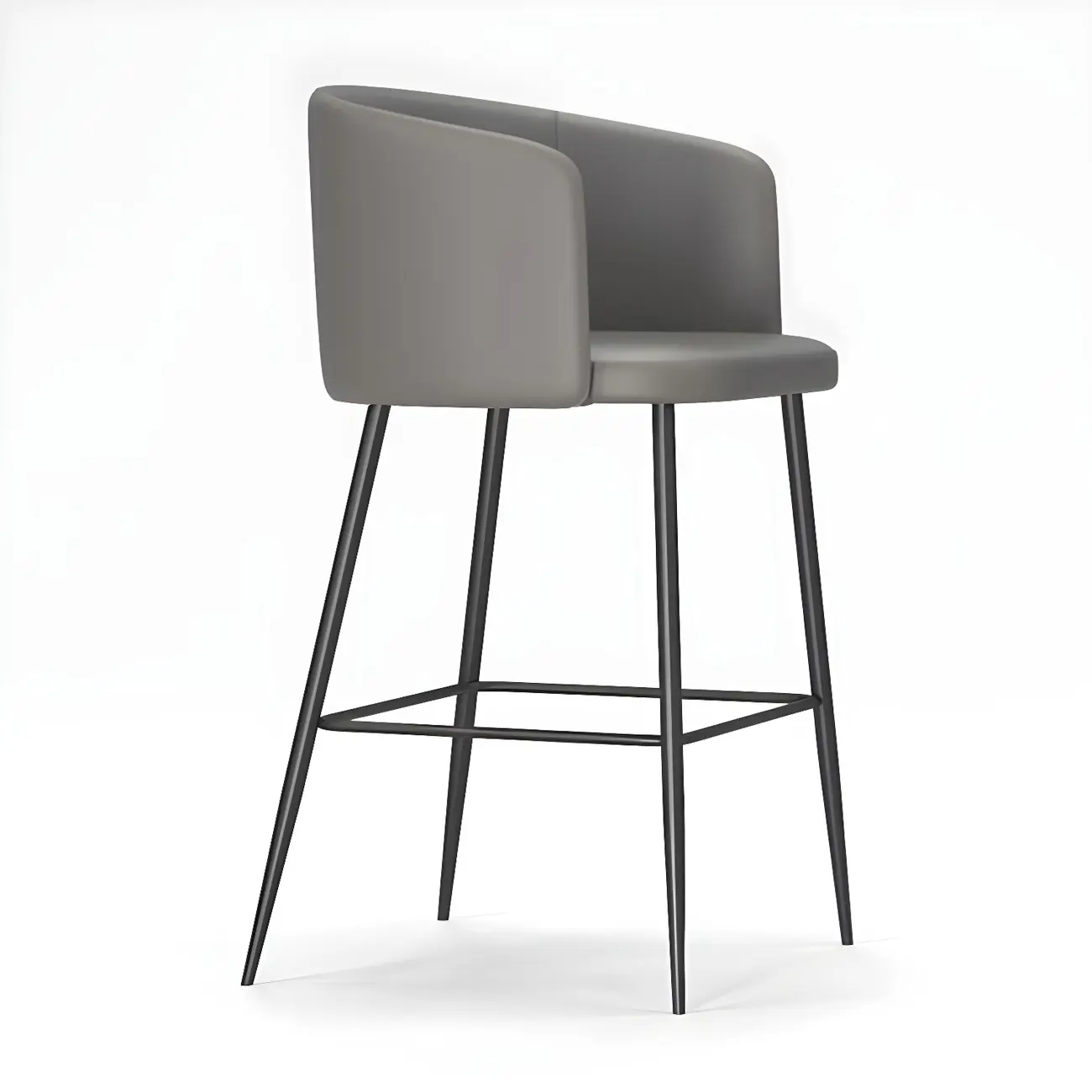 Bucket Faux Leather Wingback Counter Height Bar Stools