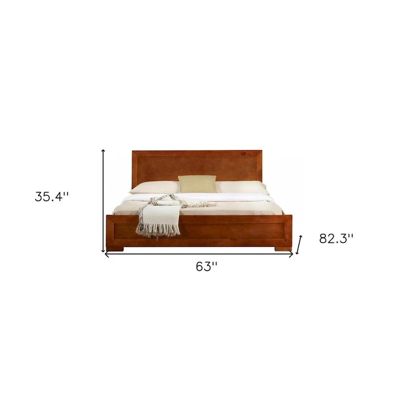 HomeRoots Brown Wood Queen Bed Frame