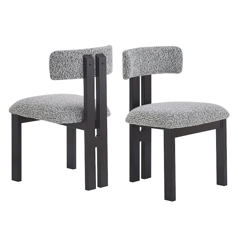 Astura Upholstered Dining Chairs, Iron Frame, Set of 2 by Christopher Knight Home