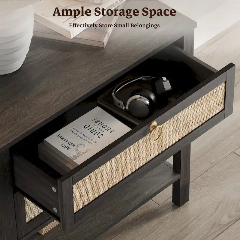 Two Bohemian Nightstands:Black,White,Cherry