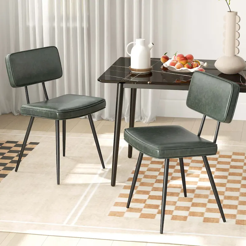 Costway Dining Chairs Set of 2 with PU Leather Cover Filled Sponge - See Details