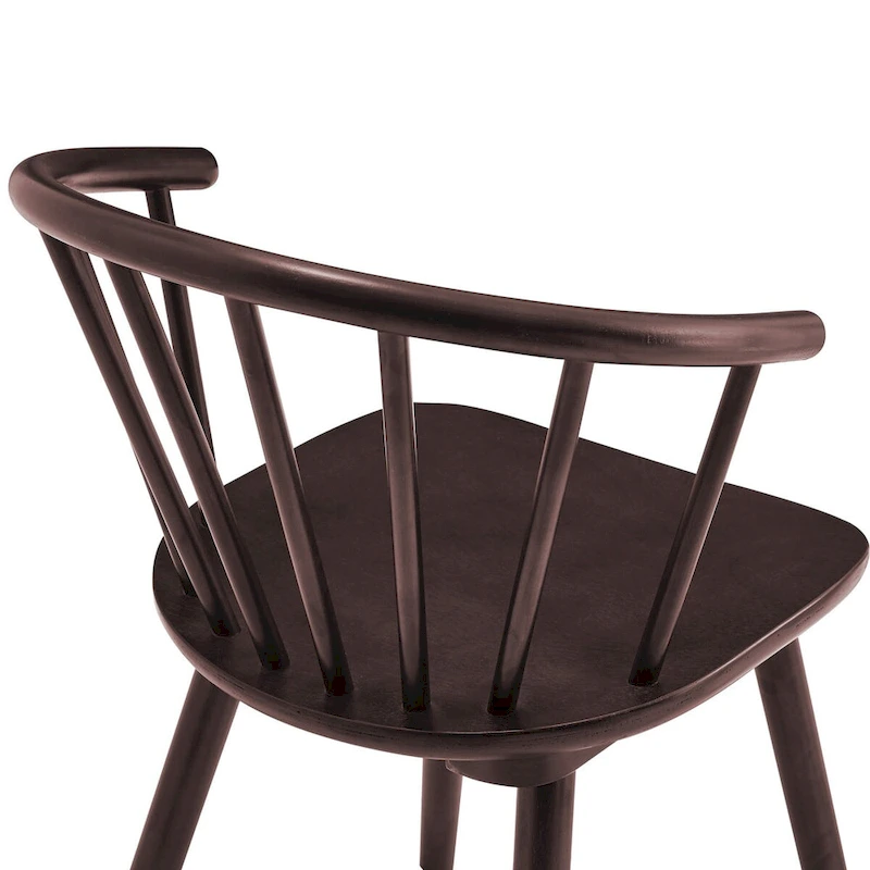 Modern Kitchen Wooden Spindle Back Armless Set of 4 Dining Chairs