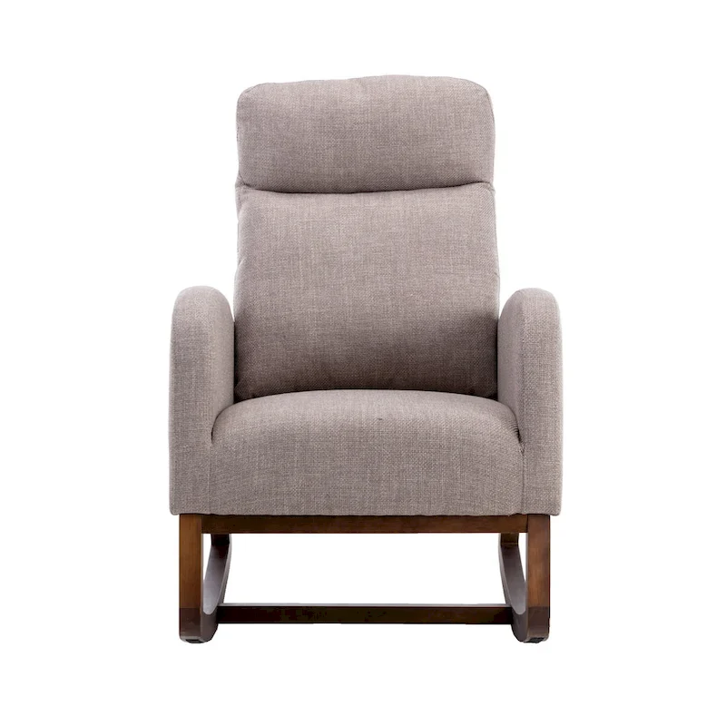 Modern 27  Upholstered Rocking Chair with Wood Legs and Side Pocket